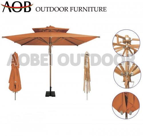 AOB aobei outdoor garden patio hotel resort luxurious central hole umbrella in wooden finishing