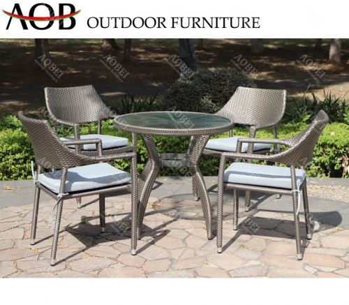 AOBEI modern outdoor garden patio rattan wicker dining chair table furniture set