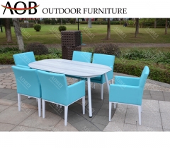 aob aobei outdoor garden hotel restaurant fabric dining chair table furniture set