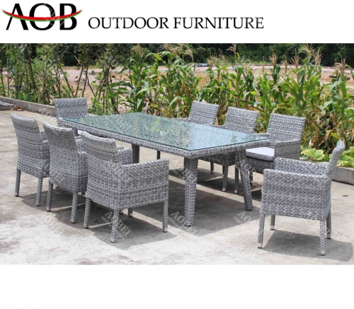 AOB aobei outdoor garden patio banana rattan weaving 8 seater dining furniture set
