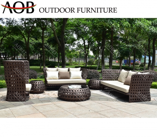aob aobei outdoor patio hotel resort rattan wicker sofa furniture set with coffee table