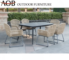 aobei aob outdoor garden hotel restaurant apartment rope woven dining 6 seater table chair furniture set