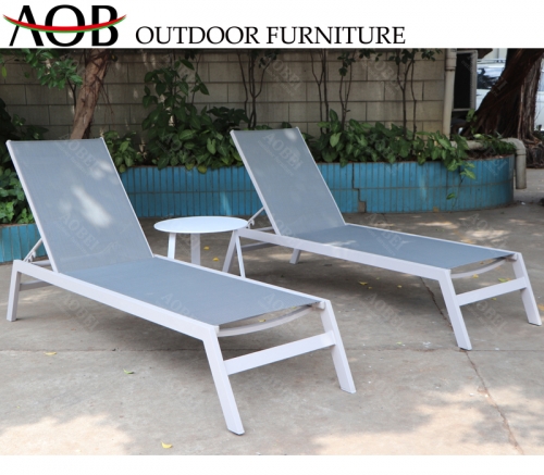 aobei outdoor garden exterior hotel resort furniture textilene sun lounger sunbed