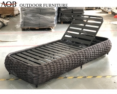 aobei aob outdoor customized rope woven sunbed chaise lounge