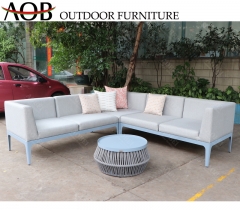 aobei customized outdoor home garden patio fabric leisure corner sofa set